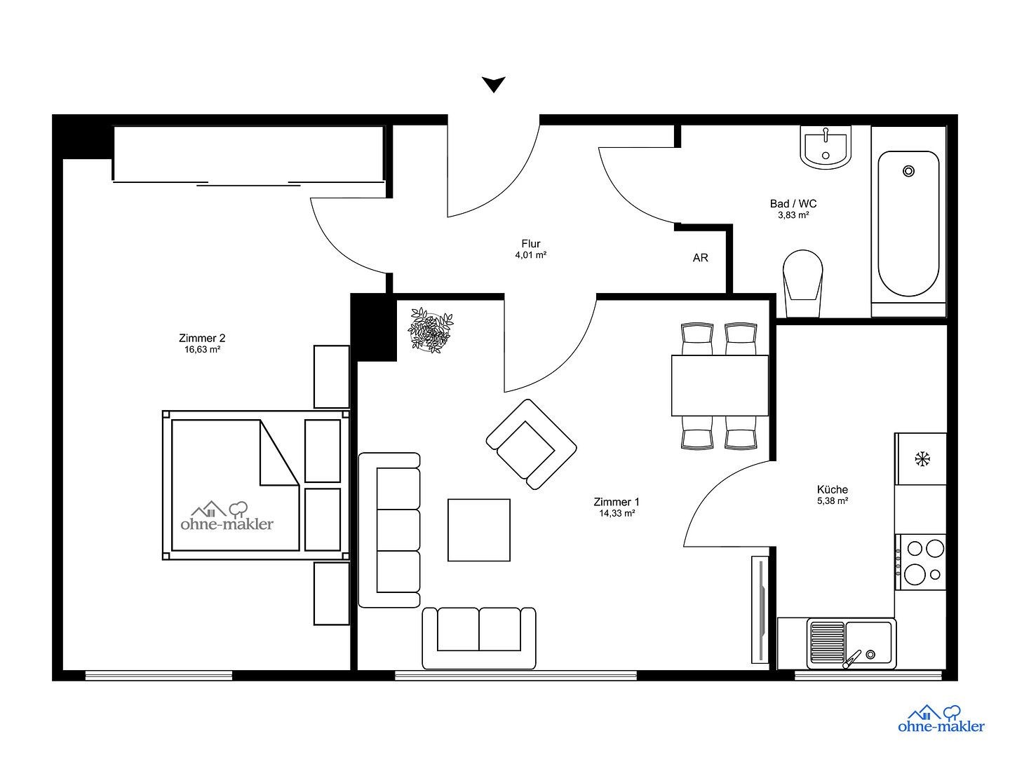 2+1, Berlin - Schöneberg Schöneberg Berlin 10827, 45 m² - 1