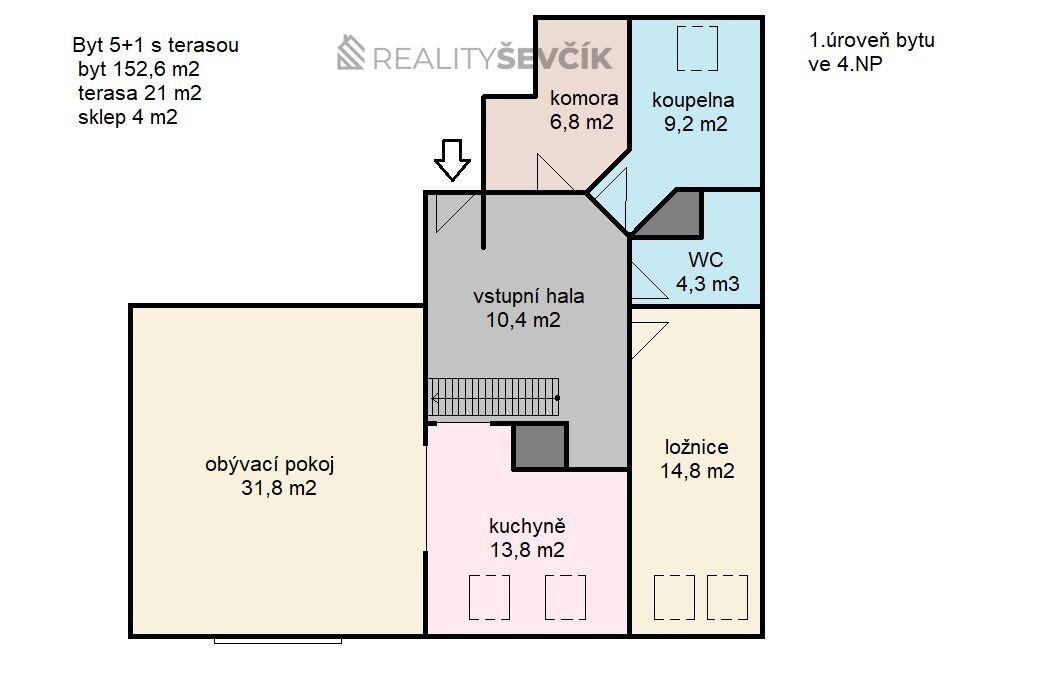 Prodej byt 5+1 - Komenského, České Budějovice 7, Česko, 152 m²
