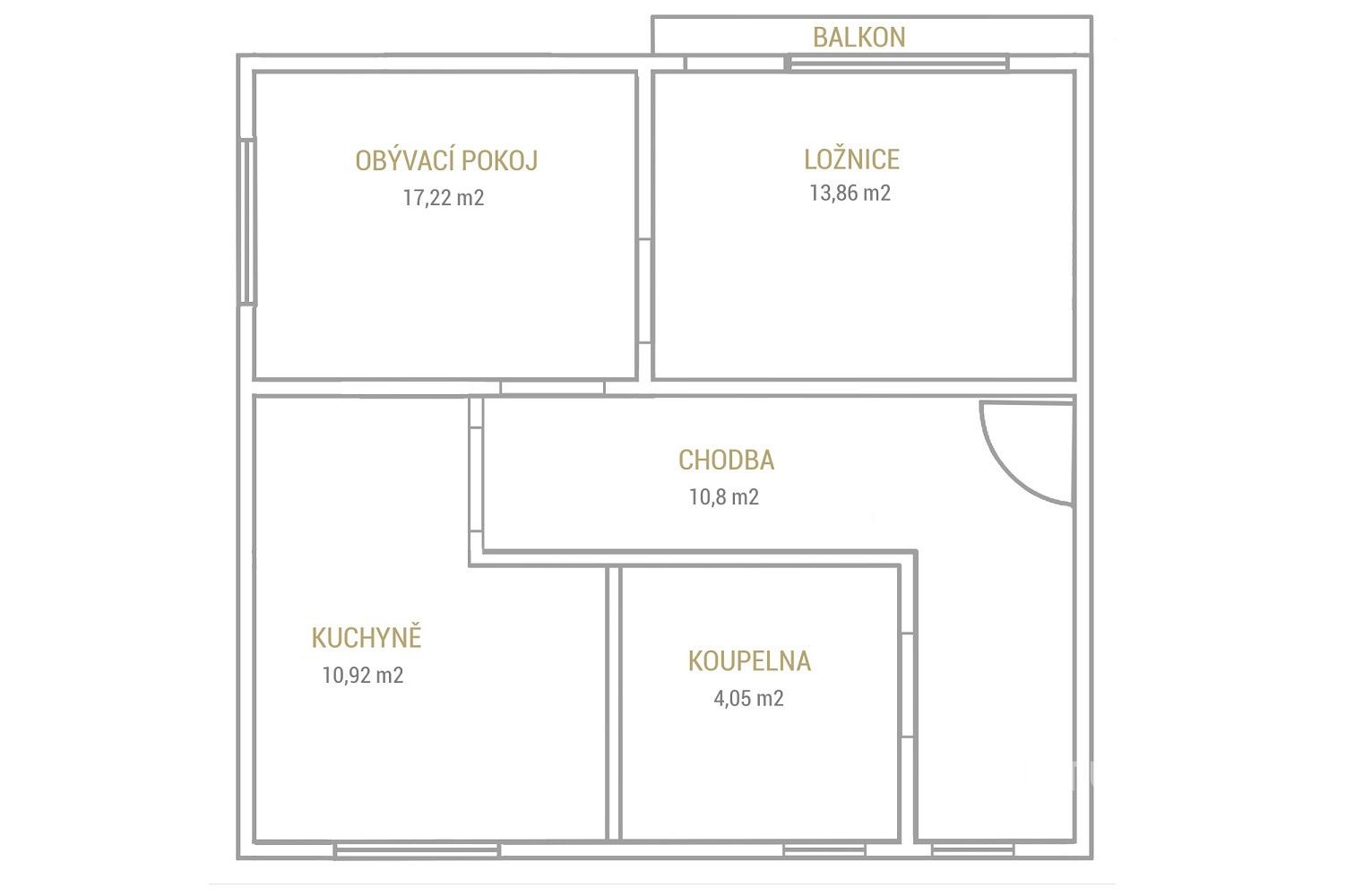 2+1, Meziboří, okres Most, Ústecký kraj, 63 m² - 2