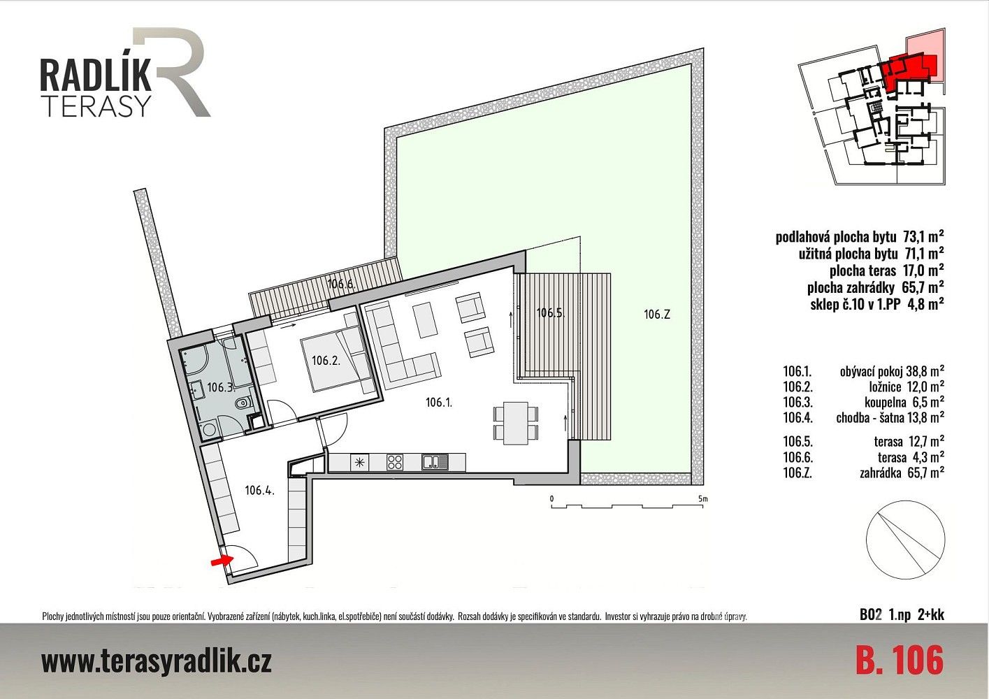 Prodej byt 2+kk - Pražská, Jílové u Prahy - Radlík, okres Praha-západ, 71 m² - 5