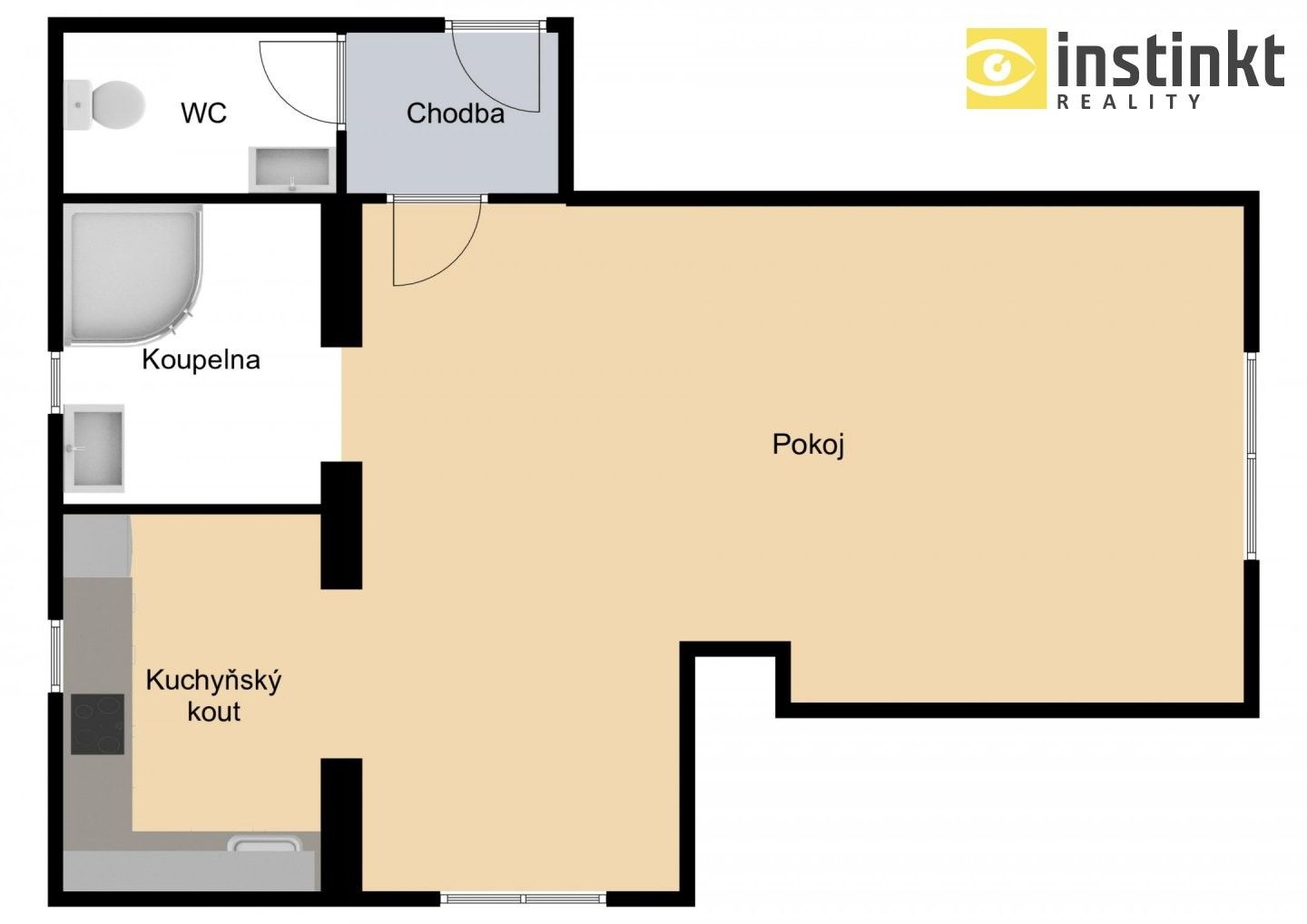 Pronájem byt 1+kk - Na Homoli, Praha, 46 m²