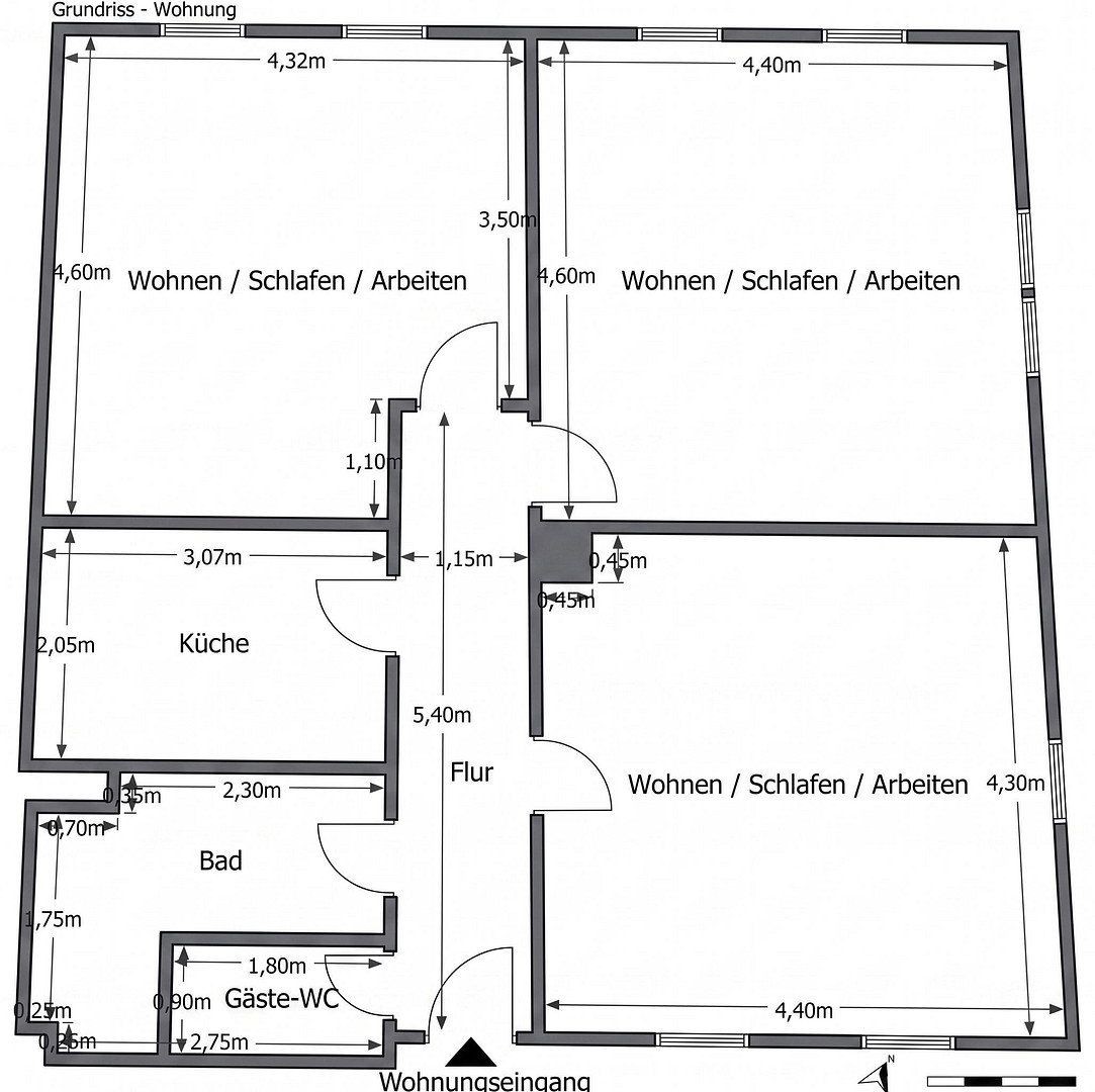 3+1, K3 2 Mannheim Mannheim Baden-Württemberg 68159, 80 m² - 1