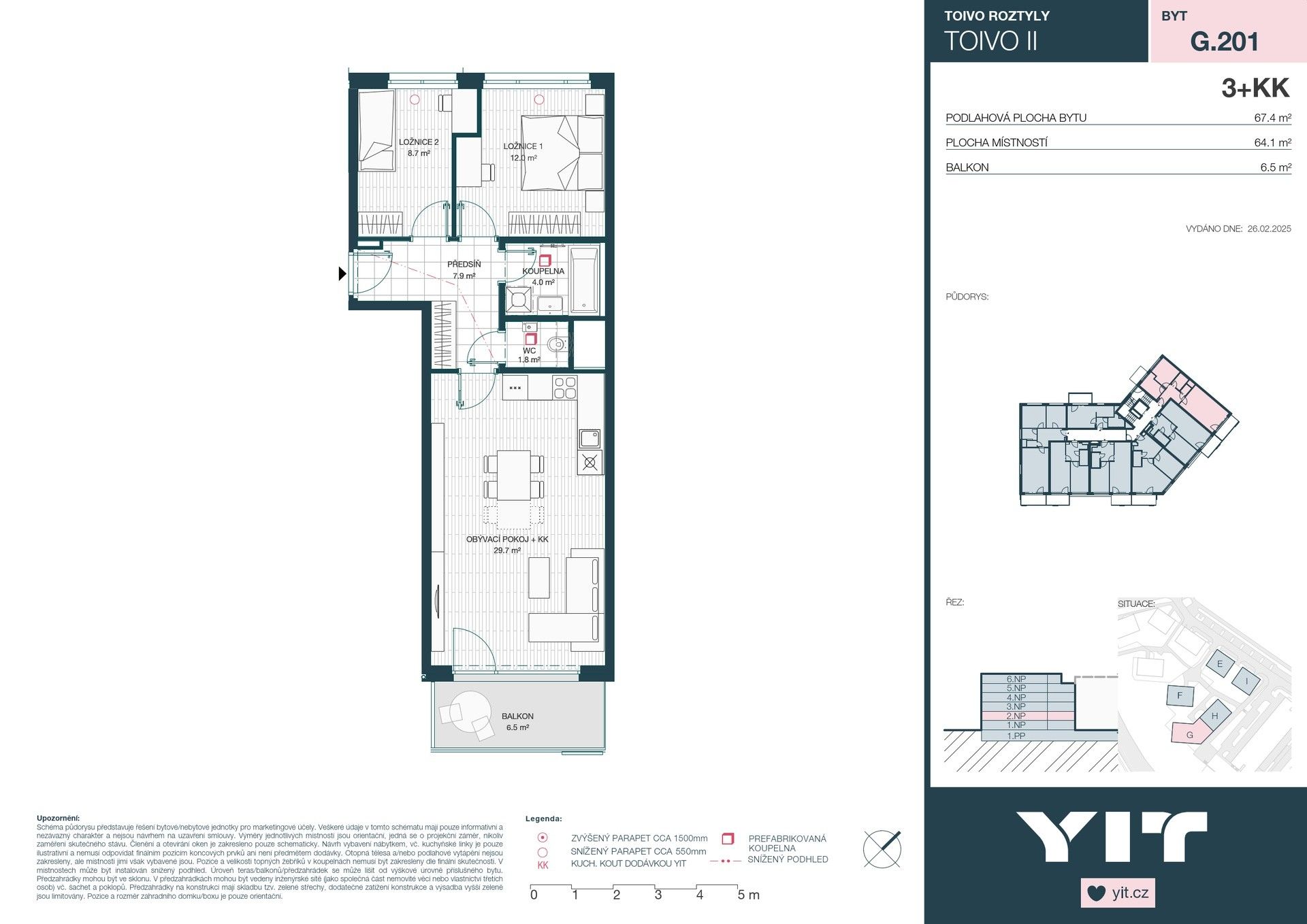 Prodej byt 3+kk - Komárkova, Praha, 64 m²