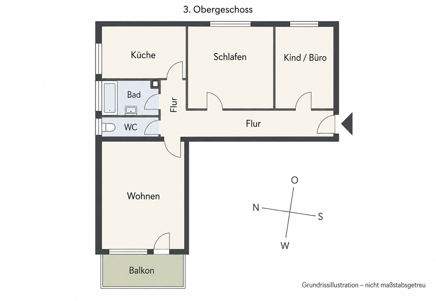 3+1, , Bádensko-Württembersko, 76 m² - 2