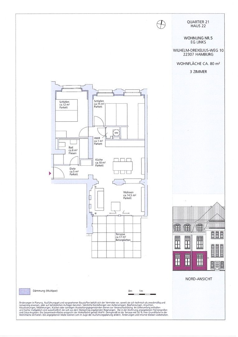 3+1, Wilhelm-Drexelius-Weg 10 Hamburg Barmbek-Nord Hamburg 22307, 80 m² - 2