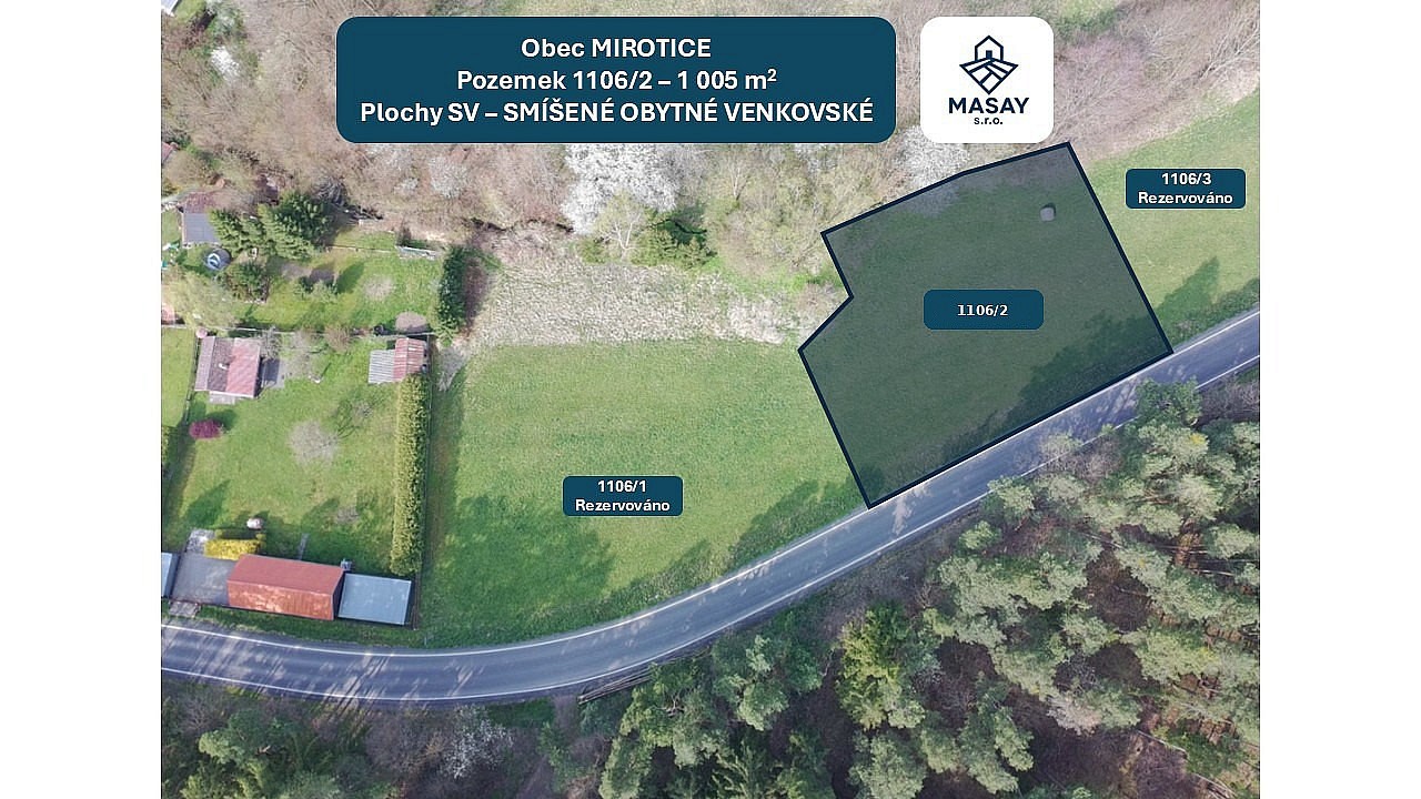 Pozemek pro bydlení · Mirotice, okres Písek - 3