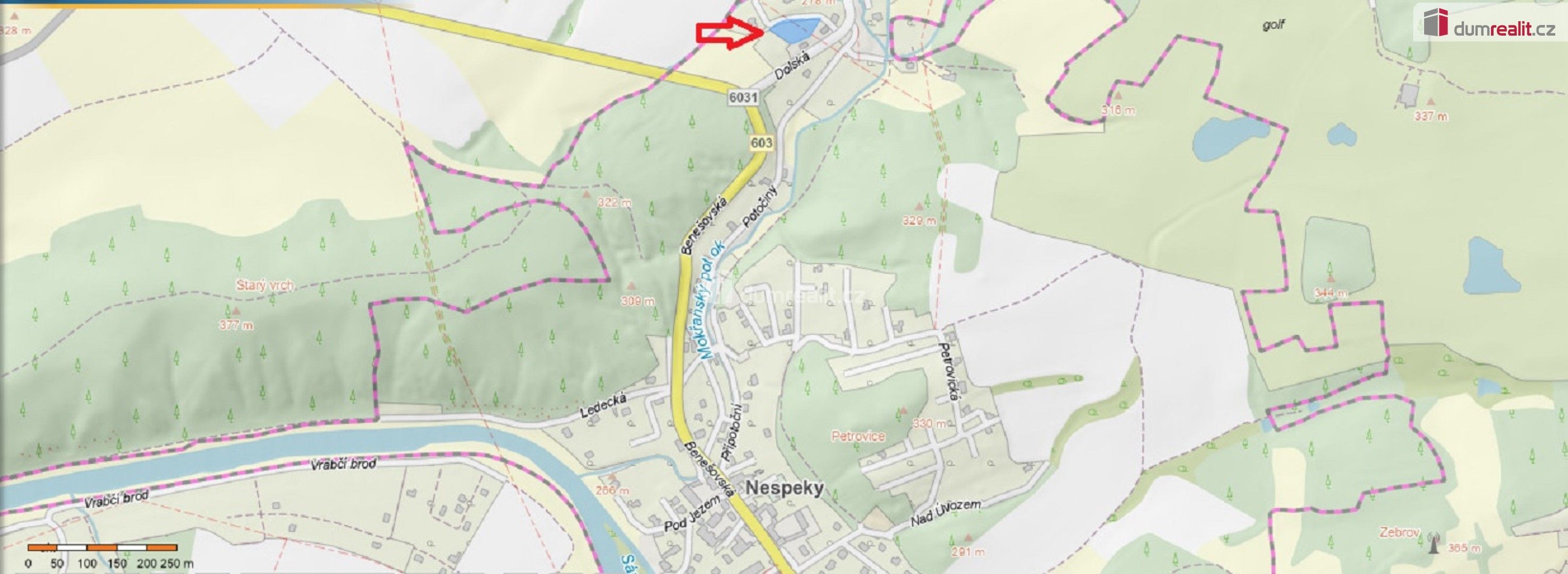 Pozemky pro bydlení, Nad Splavem, Nespeky, 2 256 m² - 2