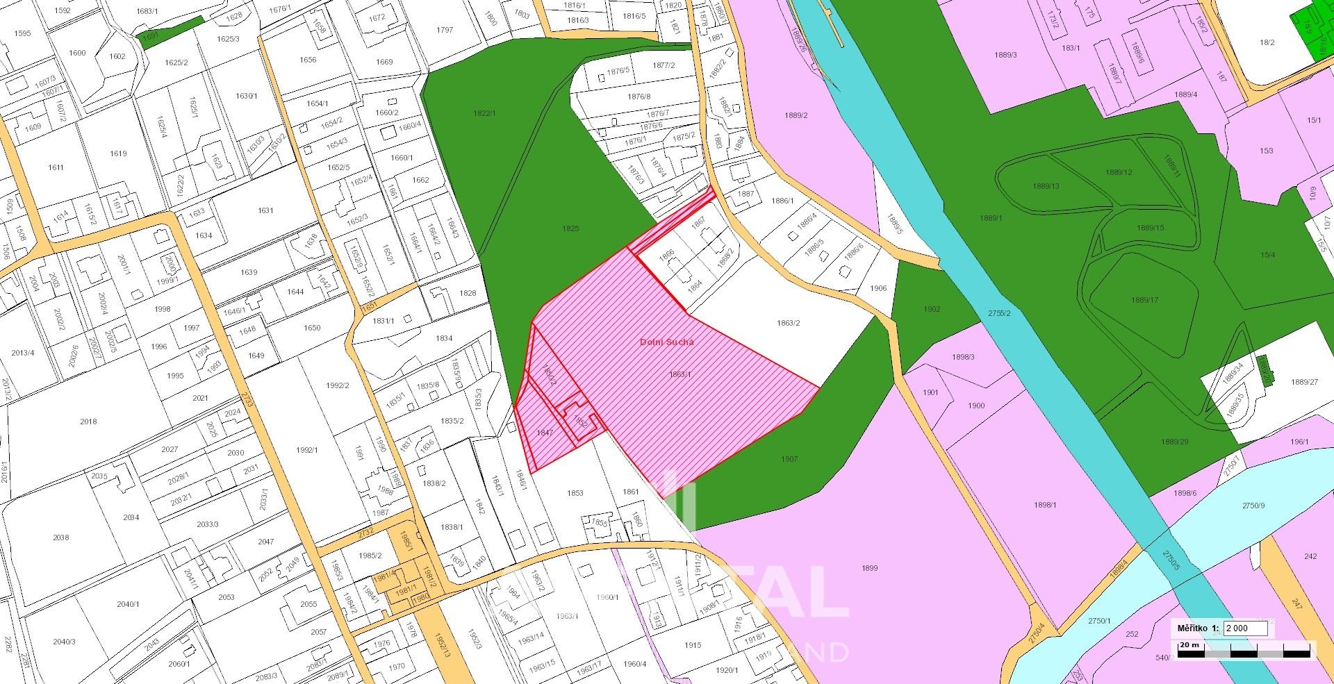 Prodej pozemek pro bydlení - Dolní Suchá, Havířov