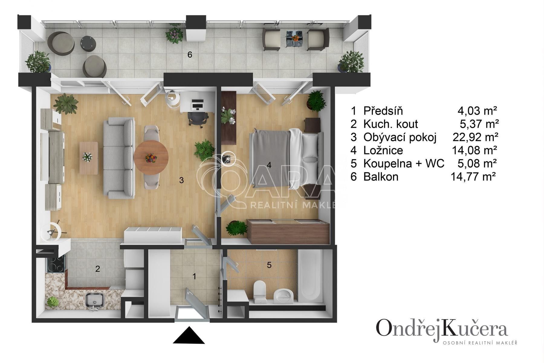 2+kk, Heinemannova  , Praha, 66 m² - 2