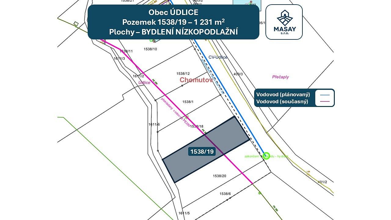 Prodej pozemek pro bydlení - Údlice, okres Chomutov, Ústecký kraj - 5