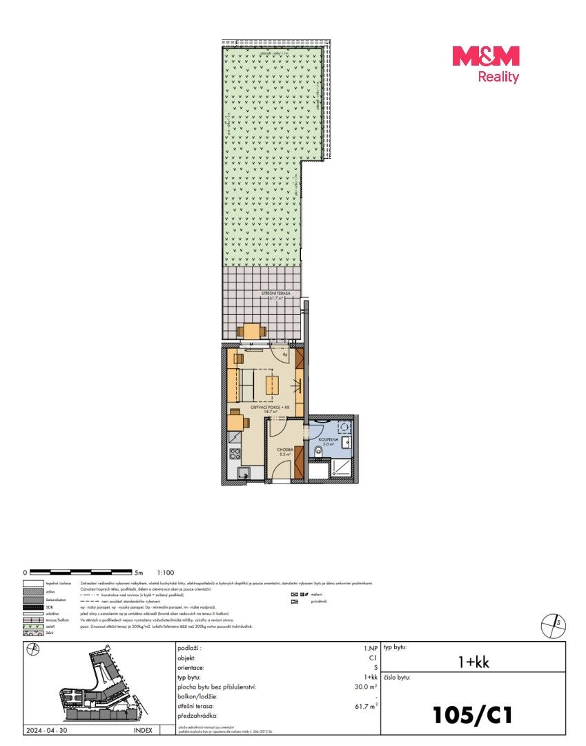 Byt 1+kk · 30 m² · Svitákova, Praha - 3