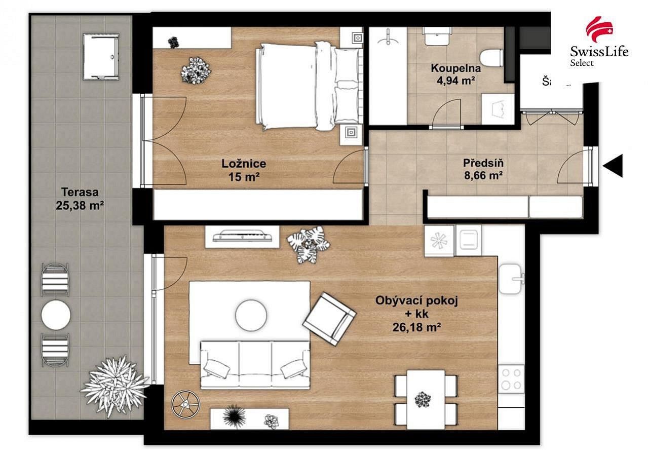 Byt 2+kk · 55 m² · Plzeň - Východní Předměstí, okres Plzeň-město, Plzeňský kraj - 3