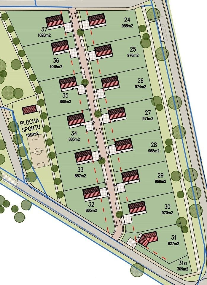 Pozemky pro bydlení, Charvatce, 865 m²