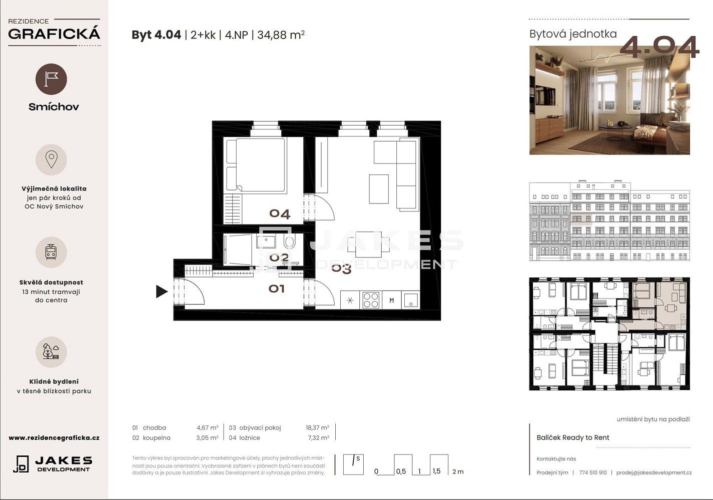 2+kk, Grafická, Praha 5 - Smíchov, 35 m² - 2