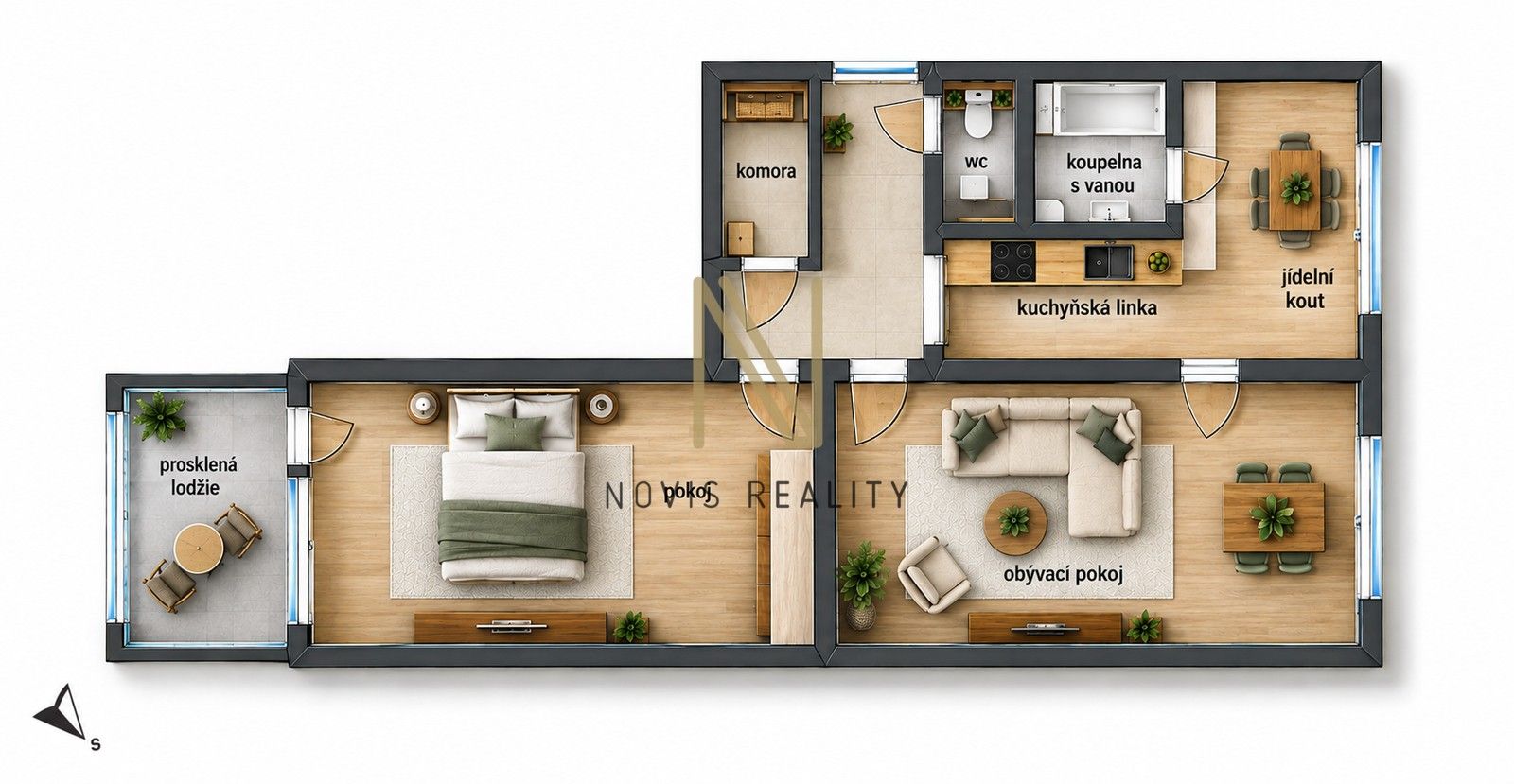 Byt 2+1 · 65 m² · Slunečná, Nýřany - 4