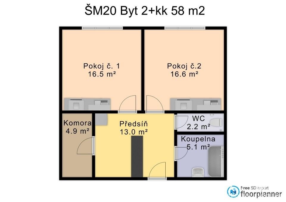 Pronájem byt 1+kk - Šámalova, Brno, 20 m²