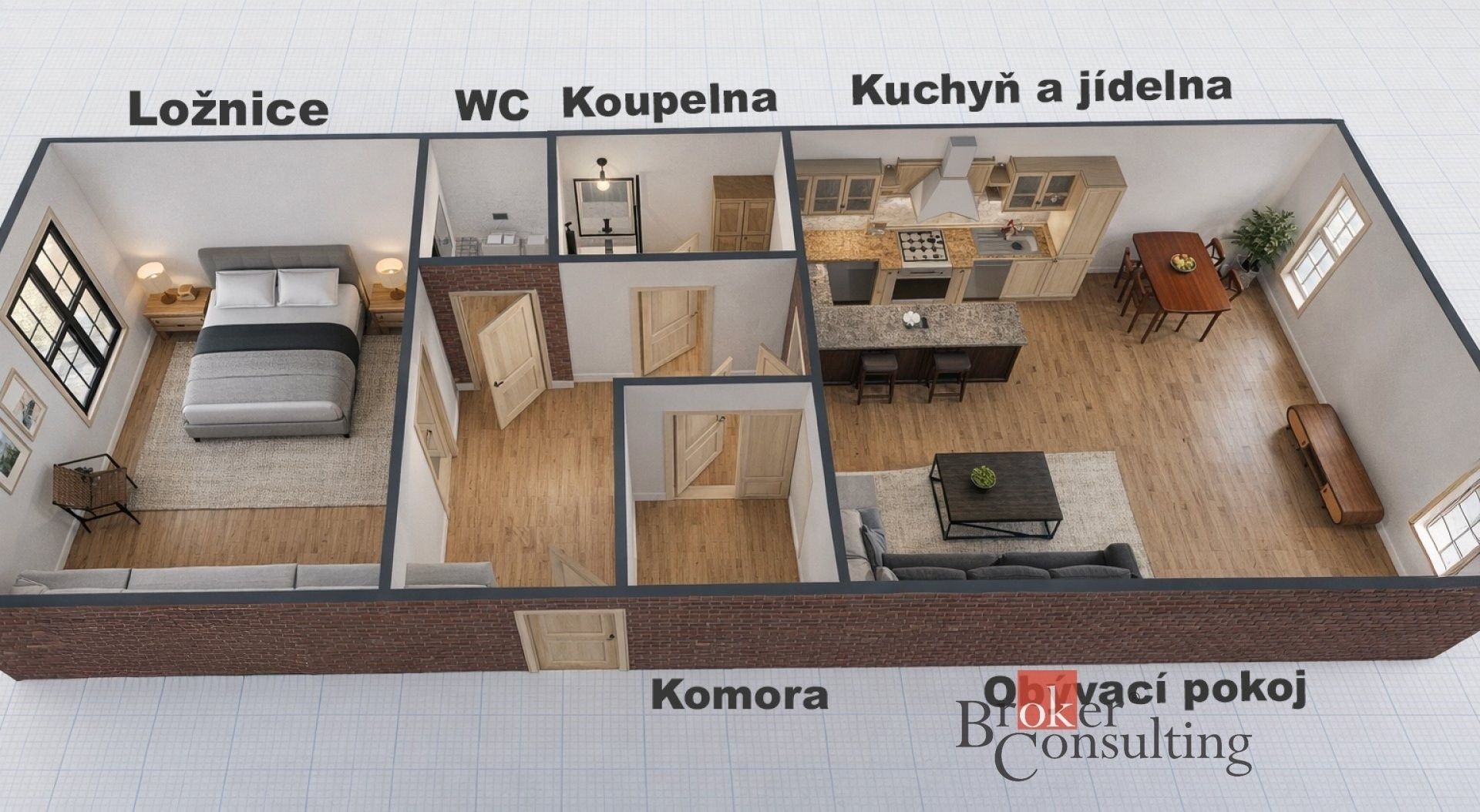 Byt 2+kk, 66 m²