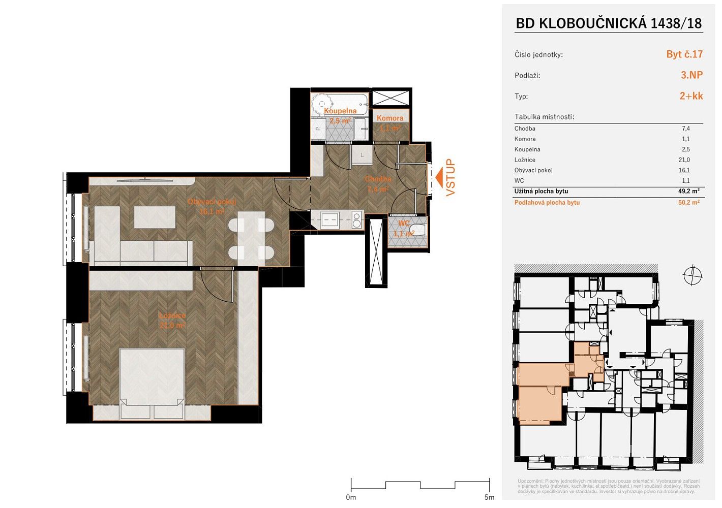 Prodej byt 2+kk - Kloboučnická, Praha 4 - Nusle, 50 m² - 5