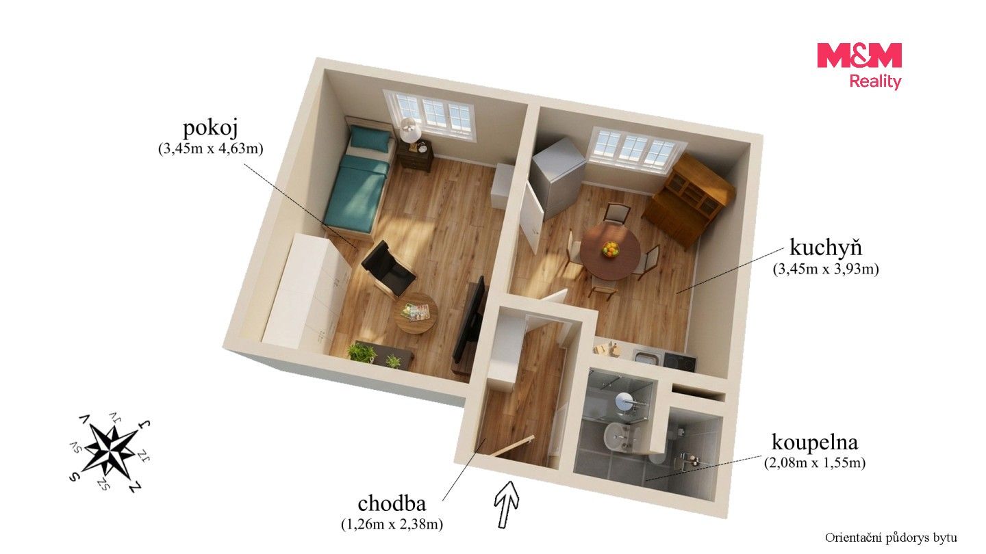 Byt 1+1 · 36 m² · 17. listopadu, Chomutov - 4