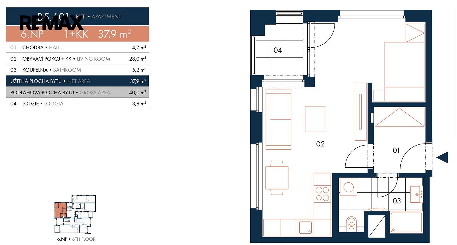Byt 1+kk · 38 m² · Praha - Nusle, okres Praha 4, Hlavní město Praha - 3
