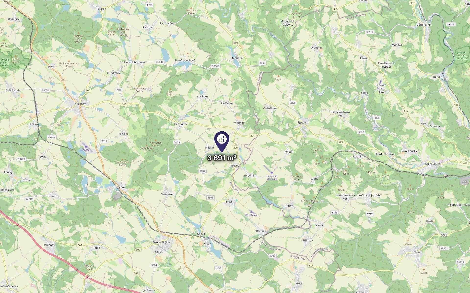 Louka · 3 691 m² · Rozseč - 3
