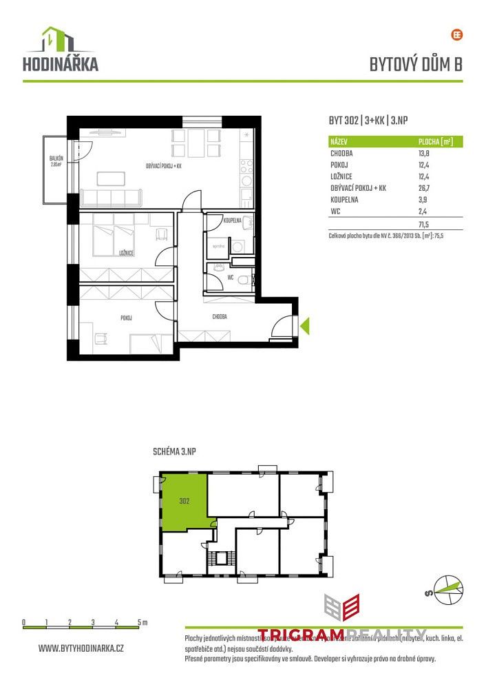 Prodej byt 3+kk - Edvarda Beneše, Přelouč, okres Pardubice, 72 m² - 5