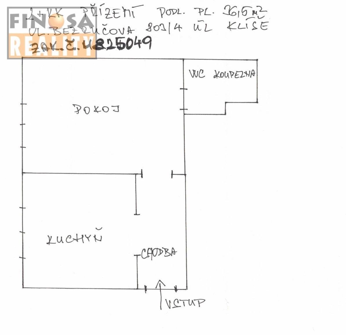 2+kk, Bezručova, Ústí nad Labem, 37 m²