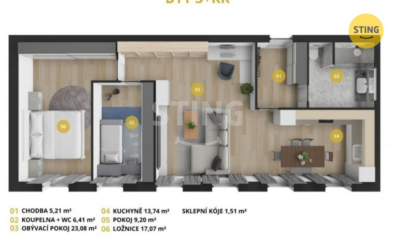 Byt 3+kk · 72 m² · Sadová, Opava - 3