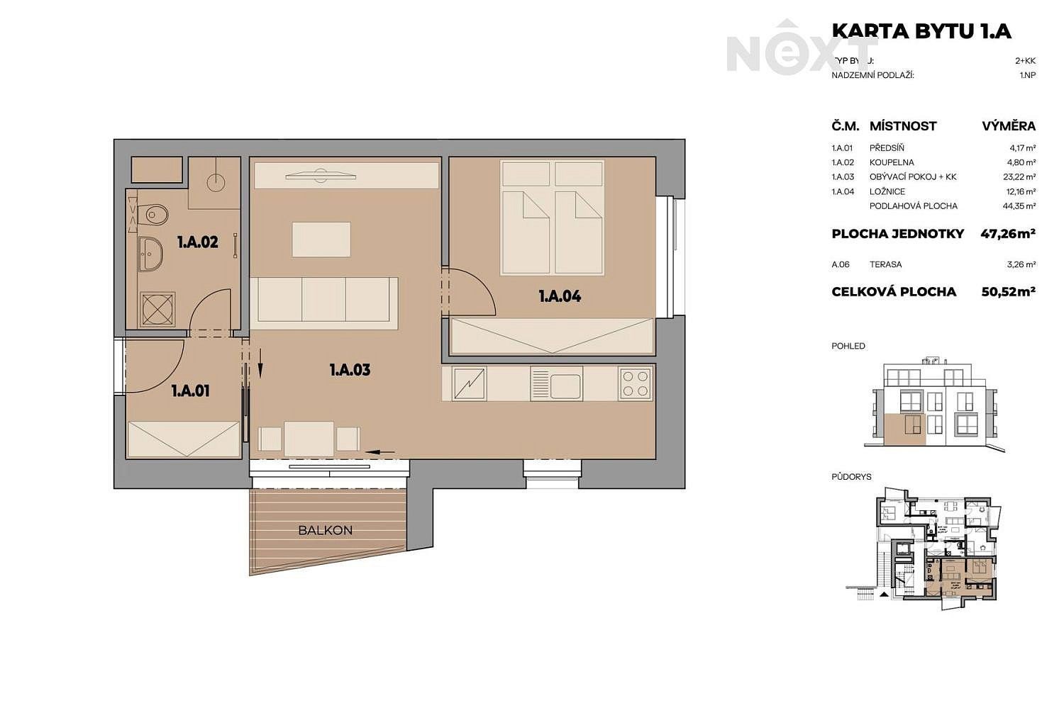 Byt 2+kk · 51 m² · Fryšták, okres Zlín, Zlínský kraj - 3