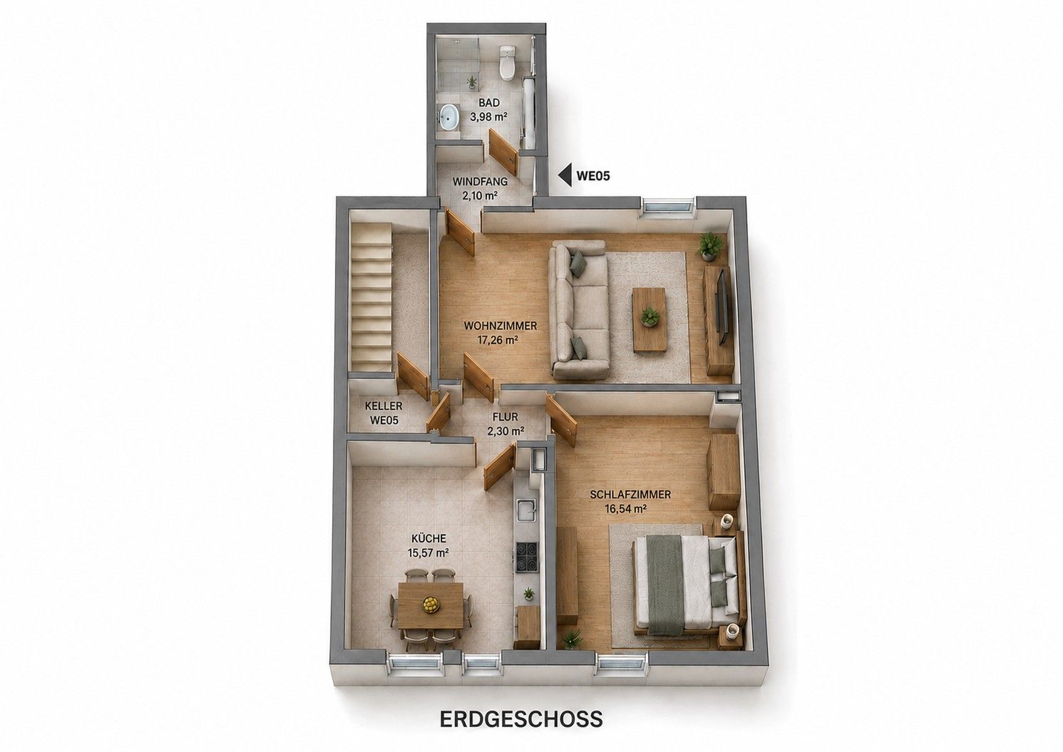 2+1, , Porýní-Falc, 58 m² - 1