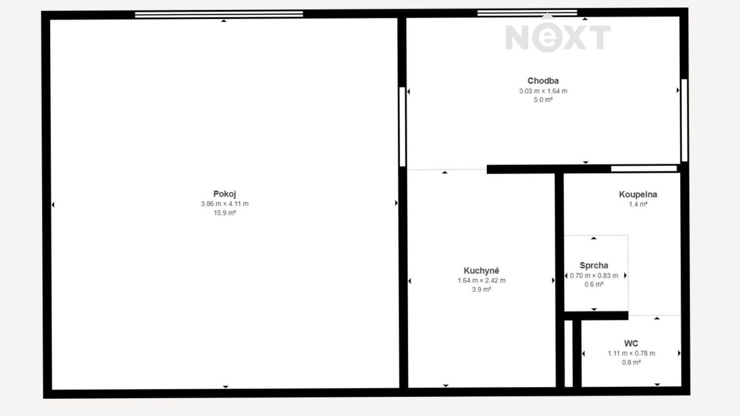 Byt 1+kk · 22 m² · U Zámeckého parku 845, Litvínov Horní Litvínov - 4