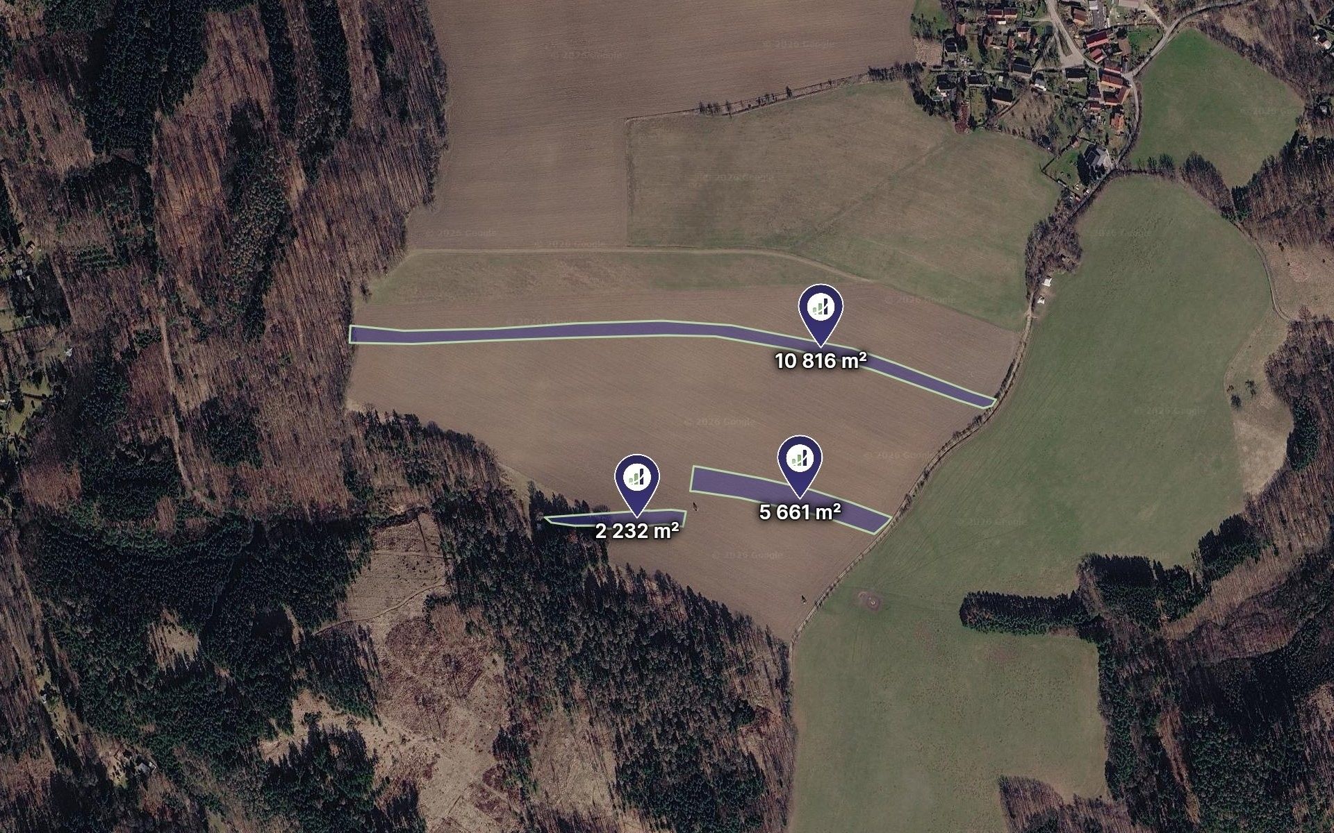 Zemědělské pozemky, Chocerady, 1 559 m² - 1