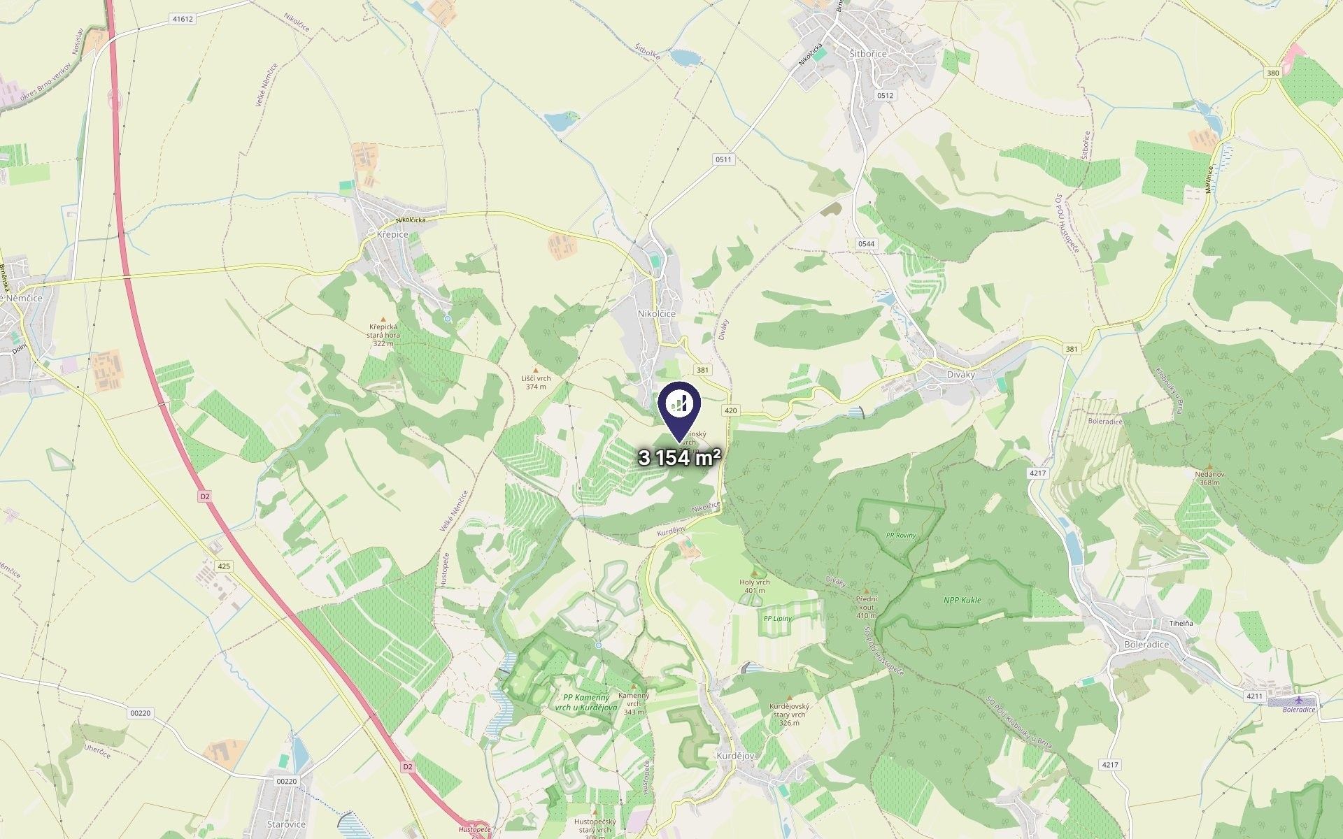 Pozemek · 3 154 m² · Nikolčice - 3
