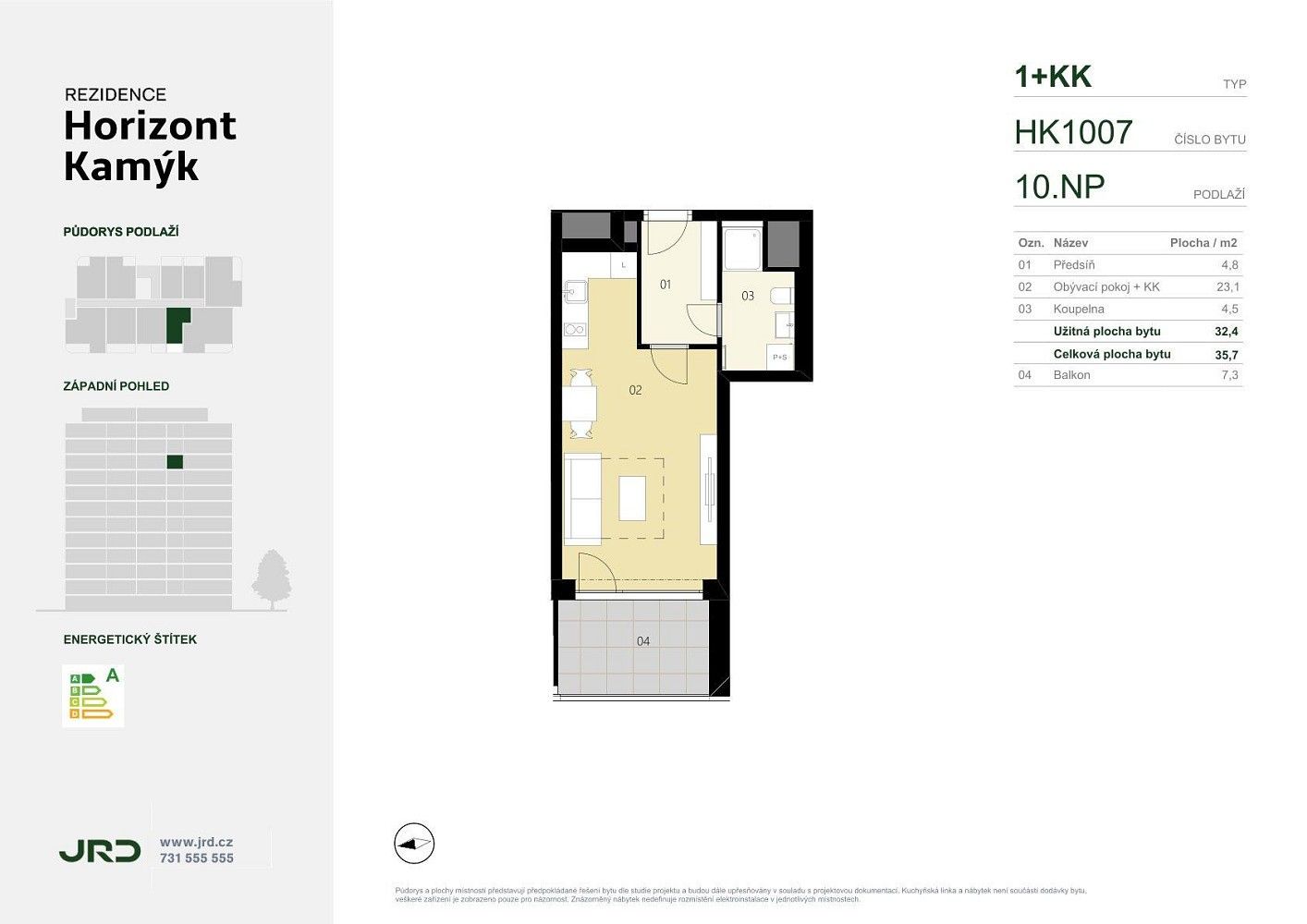 Byt 1+kk · 36 m² · Praha - Kamýk, okres Praha 12, Hlavní město Praha - 3