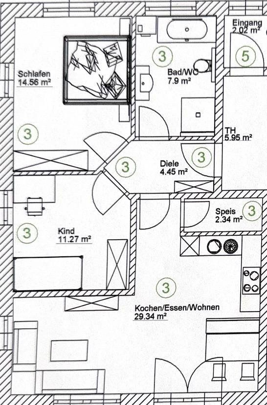 3+1, Ingolstadt Knoglersfreude Bayern 85051, 72 m² - 2