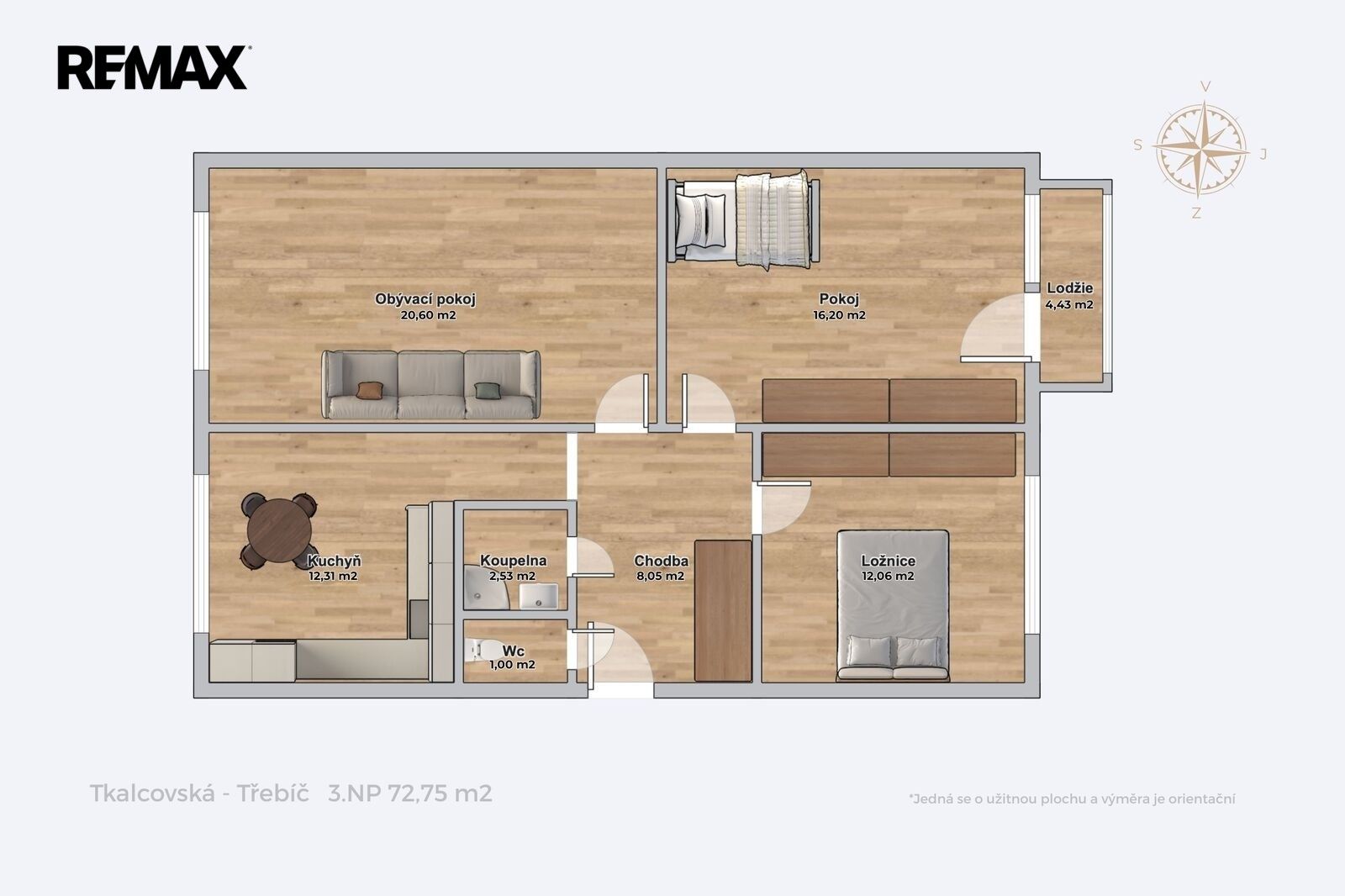 Byt 3+1 · 72 m² · Tkalcovská 1063, Třebíč Nové Dvory - 3
