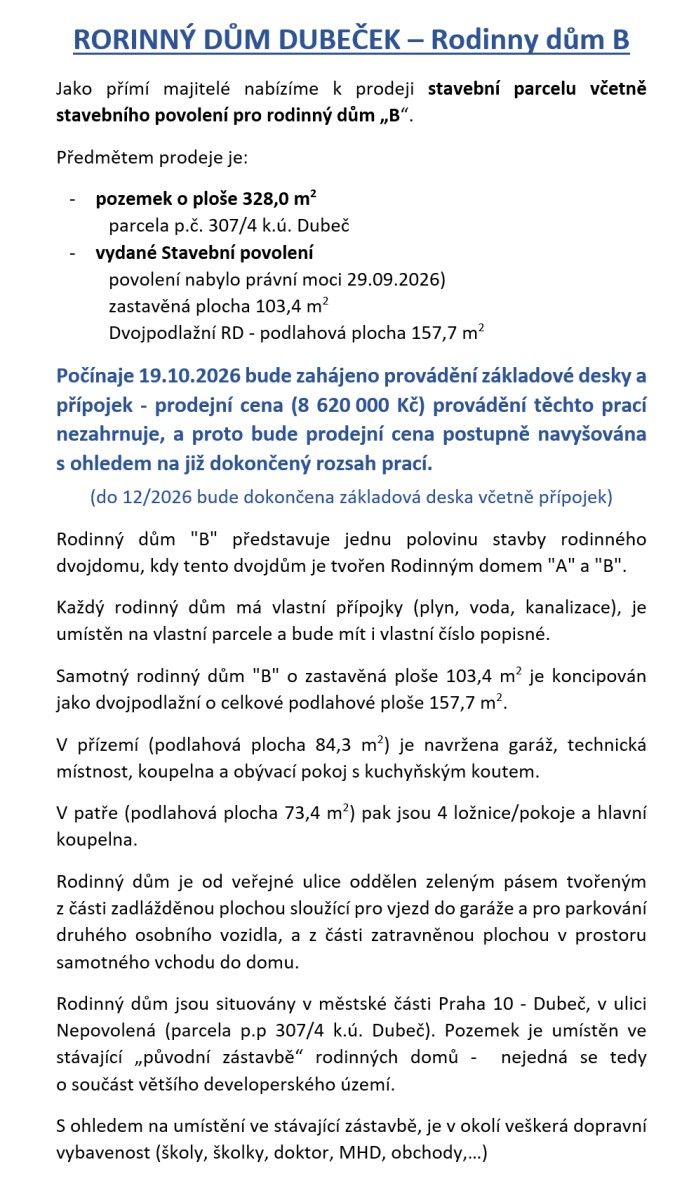 Prodej pozemek pro bydlení - Praha - Dubeč - 5