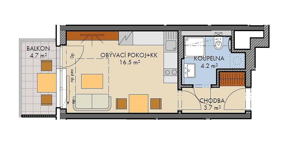1+kk, Praha - Dolní Měcholupy, okres Praha 15, Hlavní město Praha, 25 m² - 2