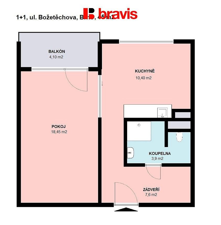 Prodej byt 1+1 - Brno - Královo Pole, okres Brno-město, Jihomoravský kraj, 42 m² - 5