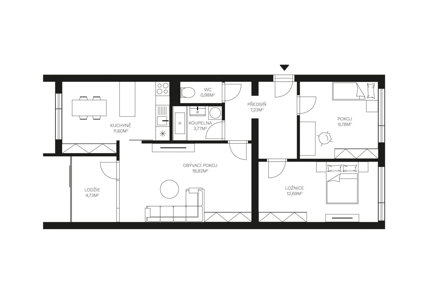 3+1, Kurkova  , Praha Kobylisy, 71 m² - 2