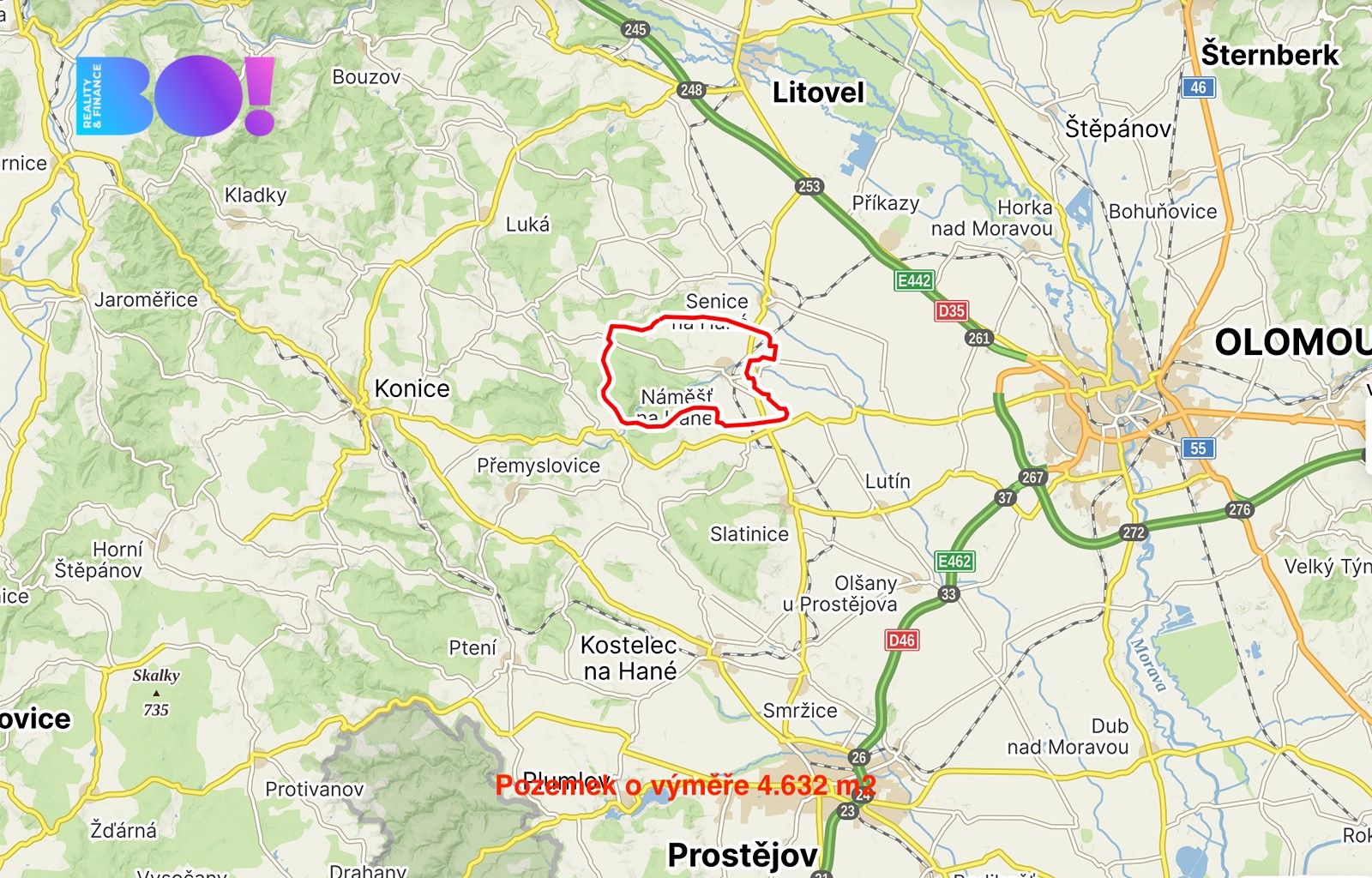 Prodej zemědělský pozemek - Náměšť na Hané, 4 m²