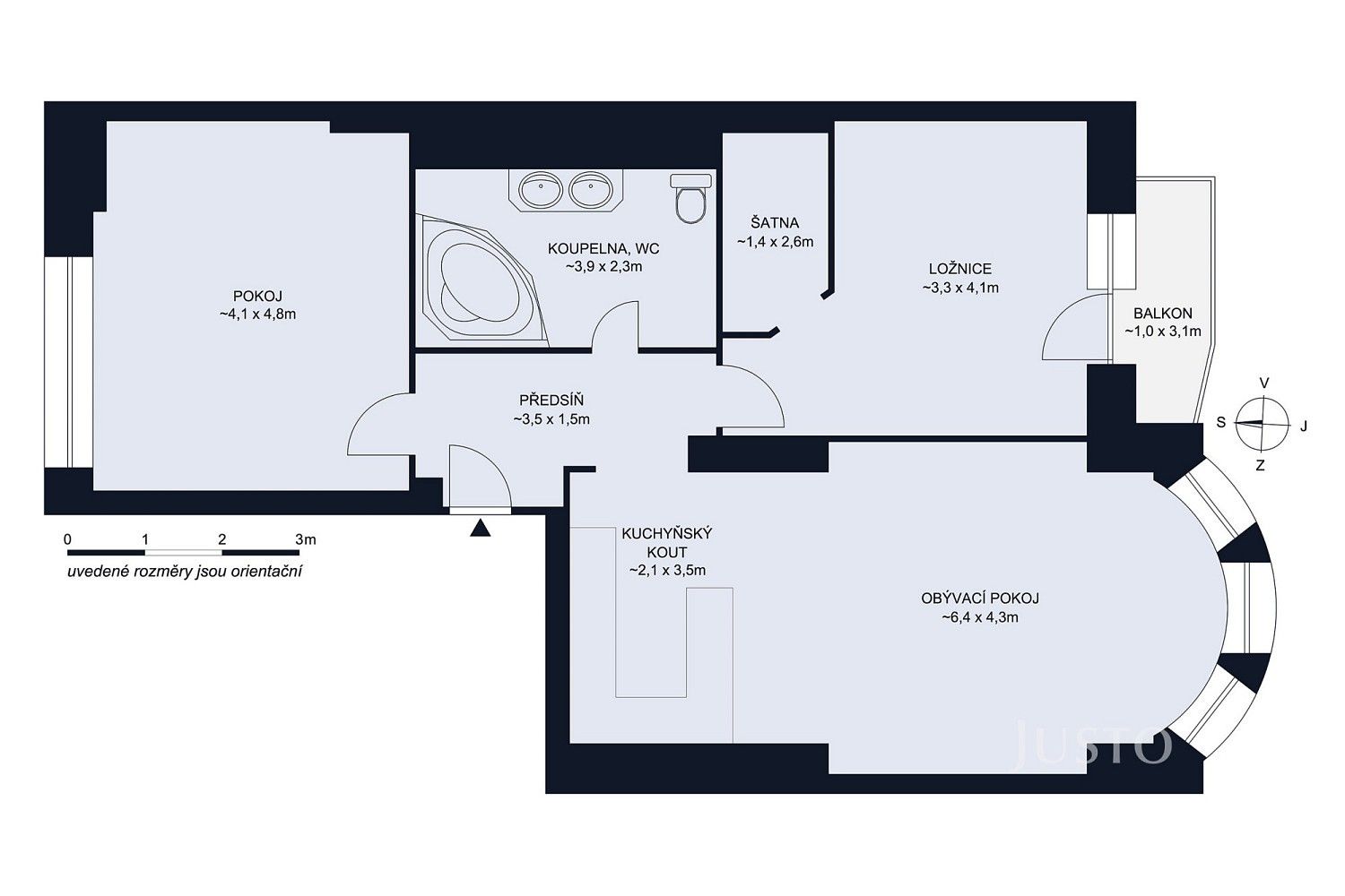 Byt 3+kk · 84 m² · Mánesova, České Budějovice - České Budějovice 6 - 3