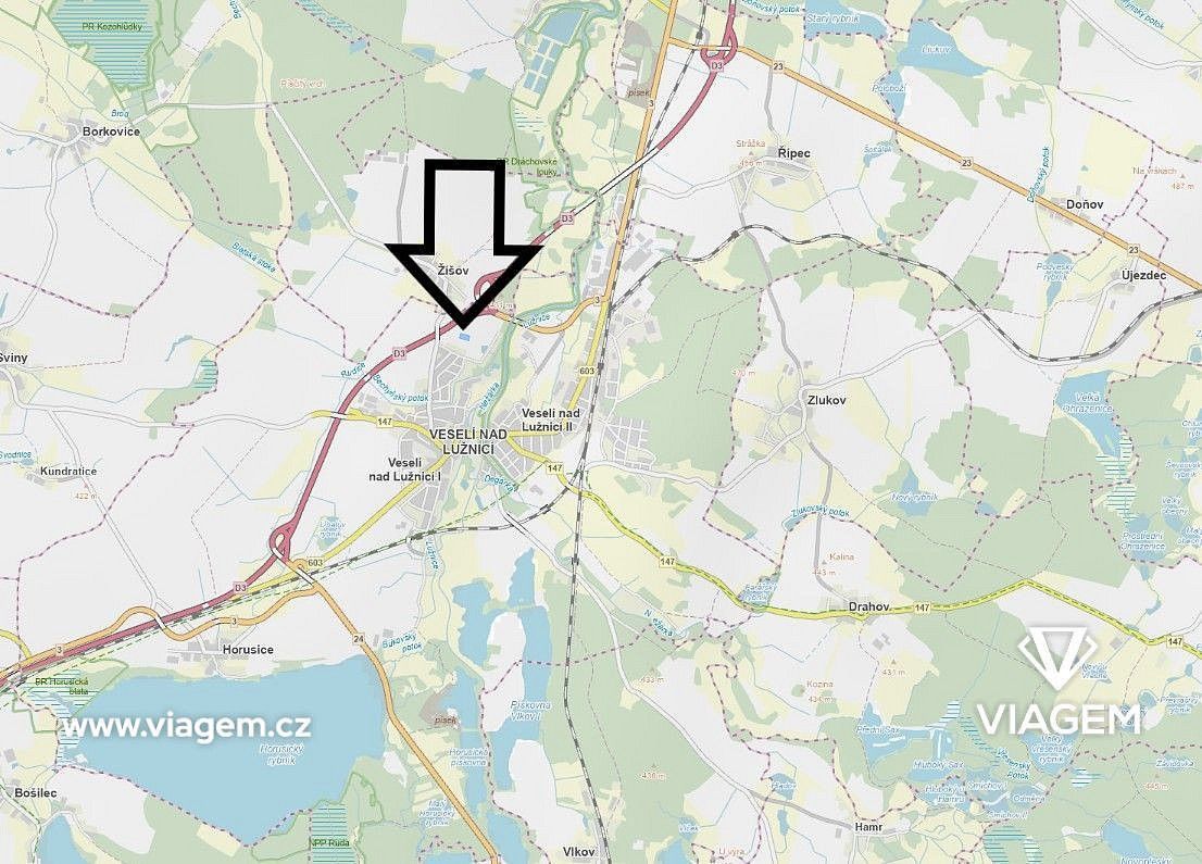 Pozemek pro bydlení · Veselí nad Lužnicí, okres Tábor, Jihočeský kraj - 4
