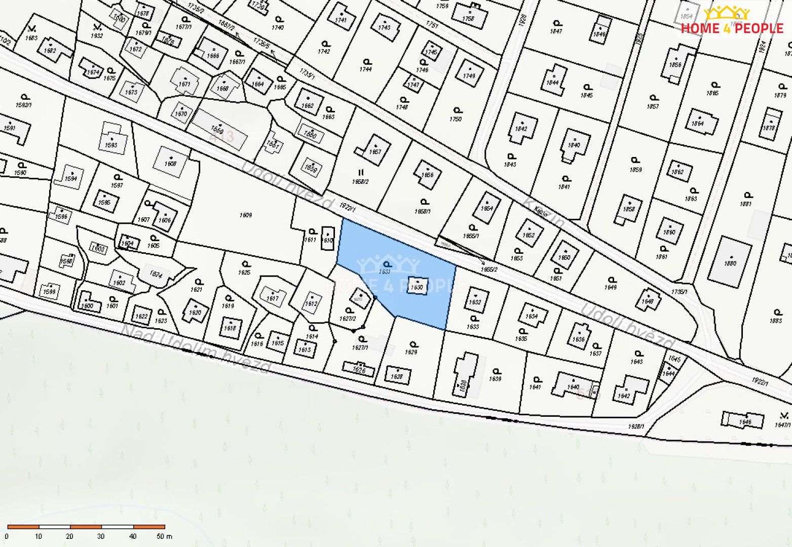 Prodej zahrada - Lipence, Praha, 709 m²