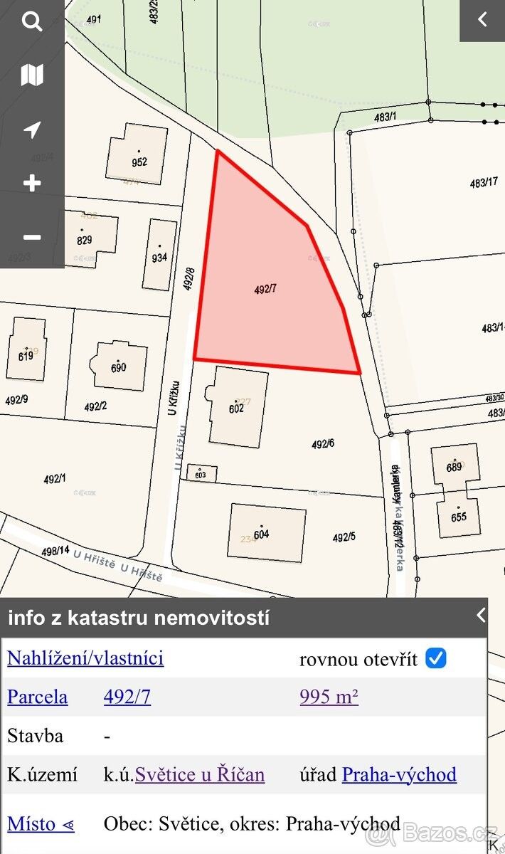Pozemky pro bydlení, Říčany u Prahy, 251 01, 995 m²