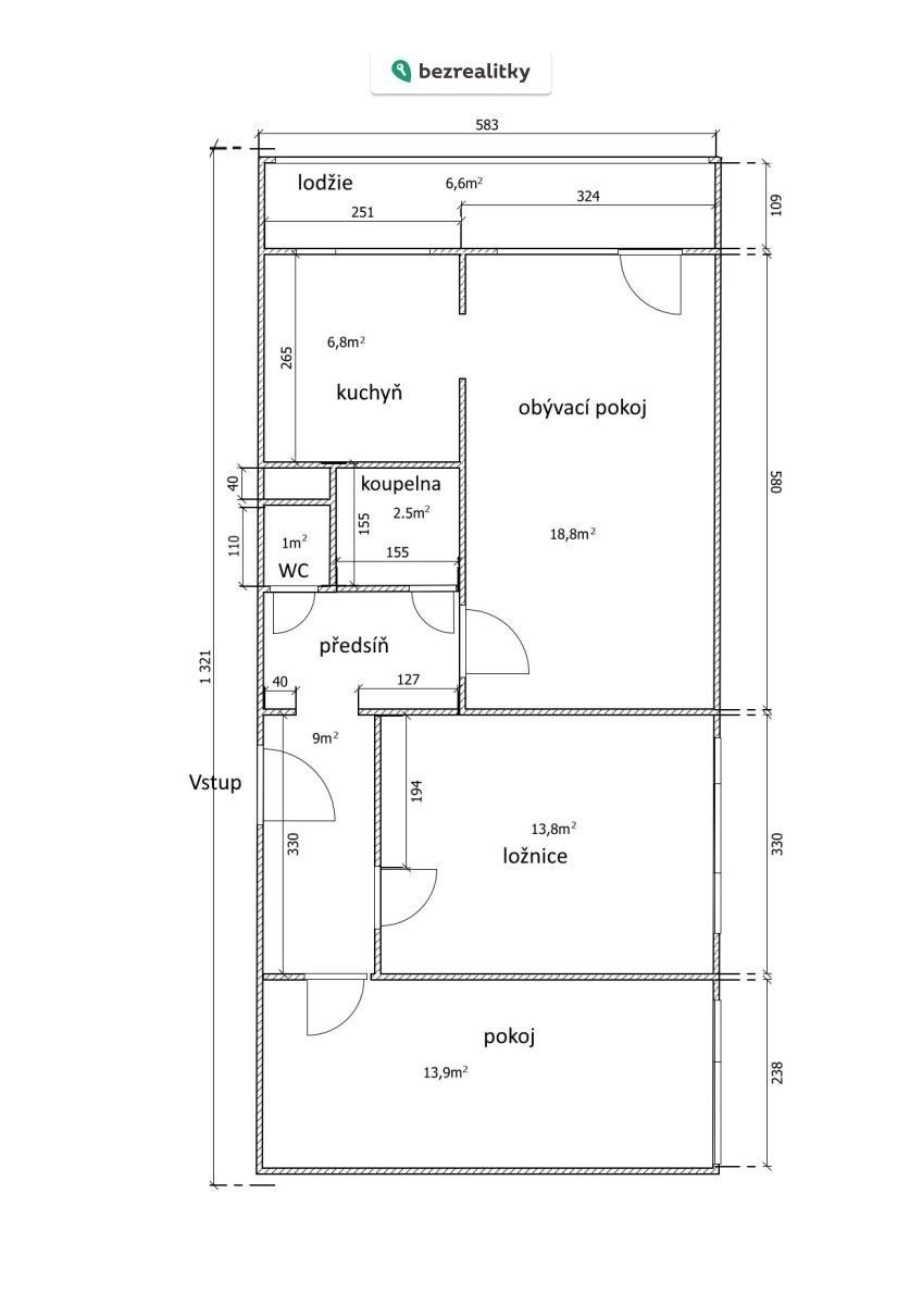 3+1, Průběžná, Praha, 73 m²