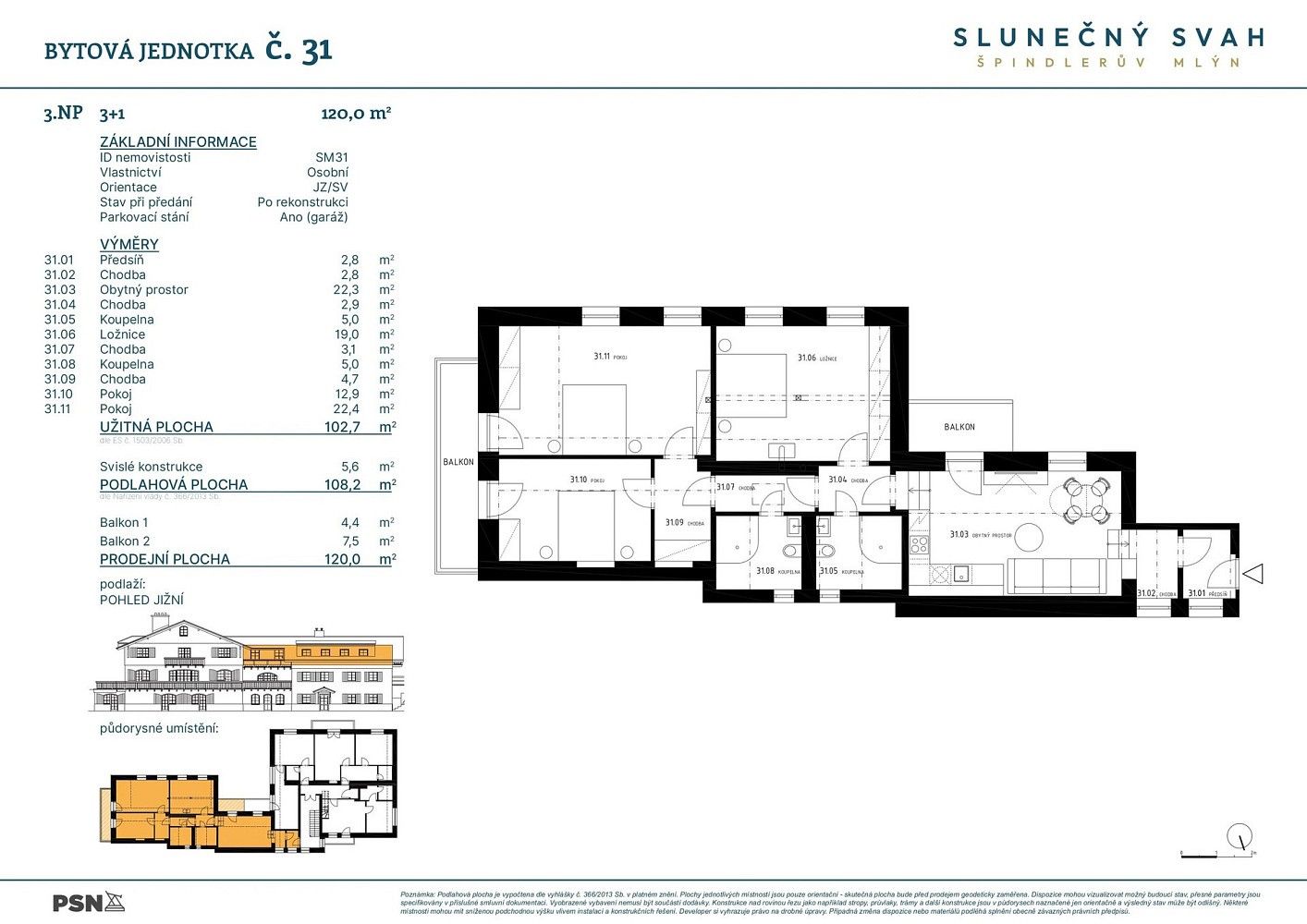 4+kk, Špindlerův Mlýn - Bedřichov, okres Trutnov, Královéhradecký kraj, 103 m² - 2