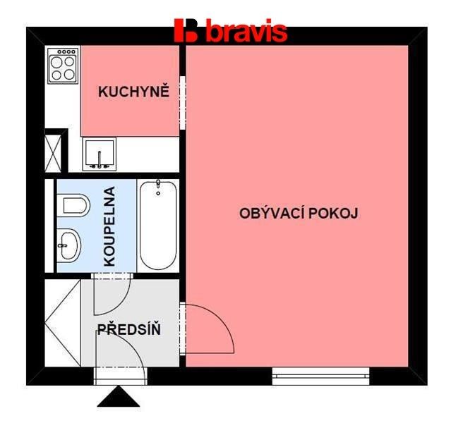 Pronájem byt 1+kk - Štěpánská, Brno Trnitá, 31 m² - 5