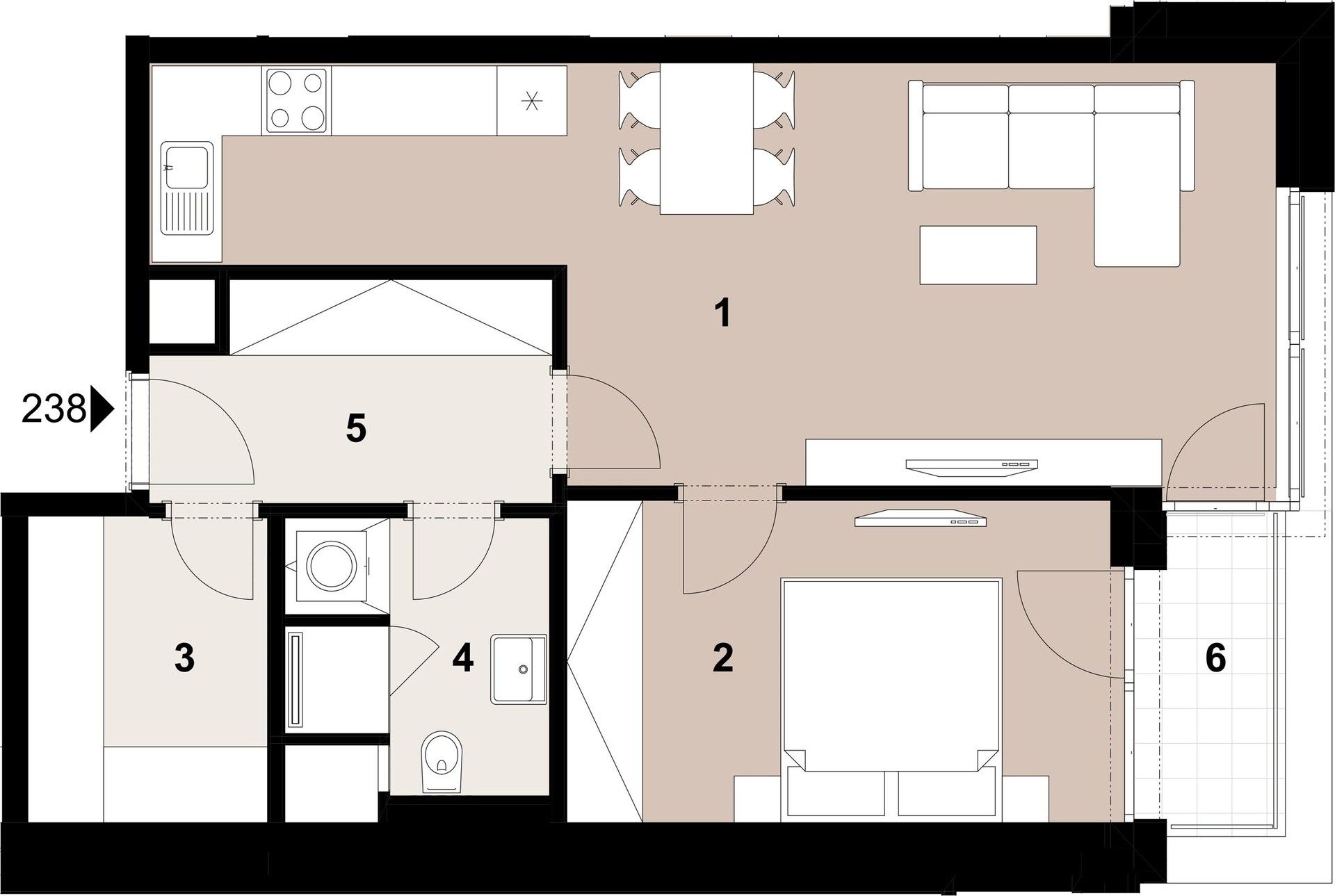 2+kk, Jana Želivského, Praha, 57 m² - 2