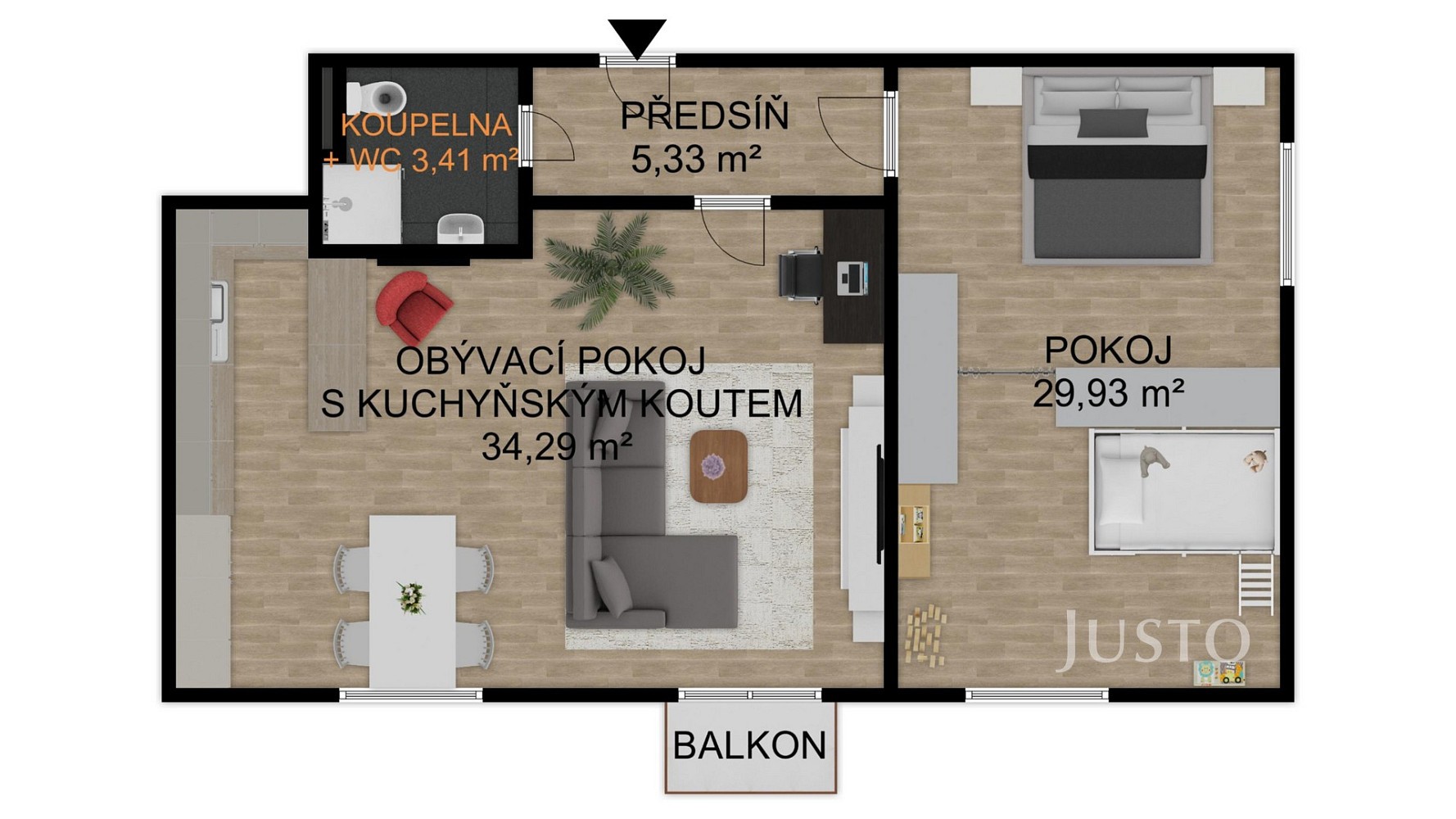 Prodej byt 2+kk - Pražská, Písek - Pražské Předměstí, 72 m² - 5